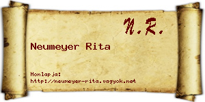 Neumeyer Rita névjegykártya